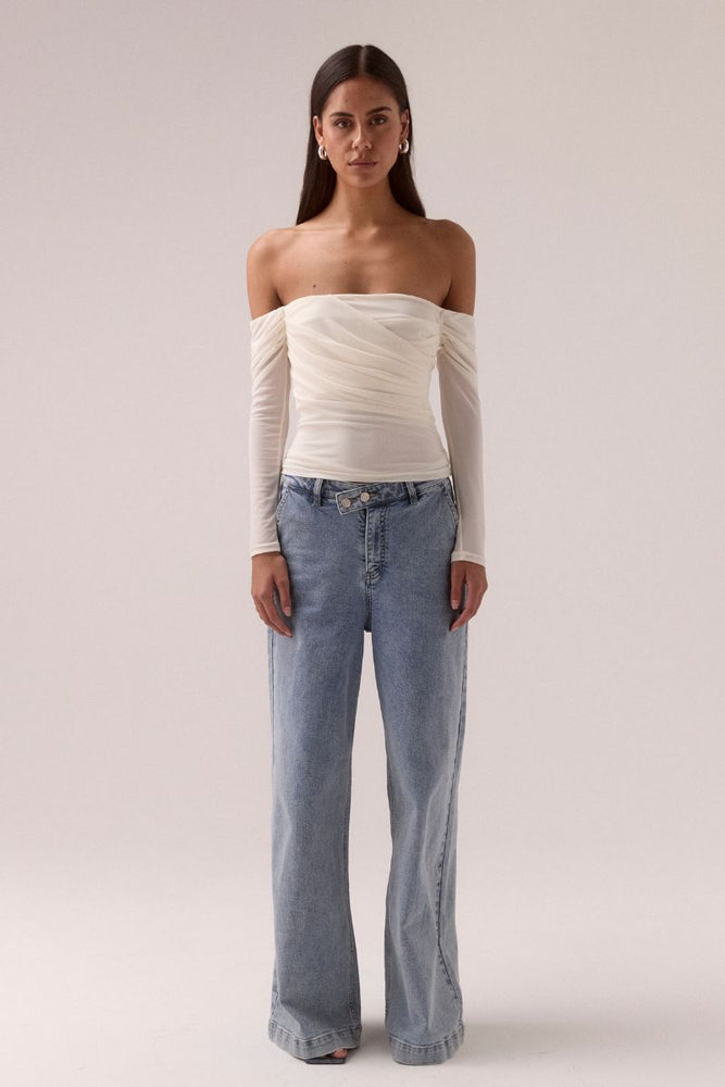 MYRIAD OFF SHOULDER TOP - COCONUT