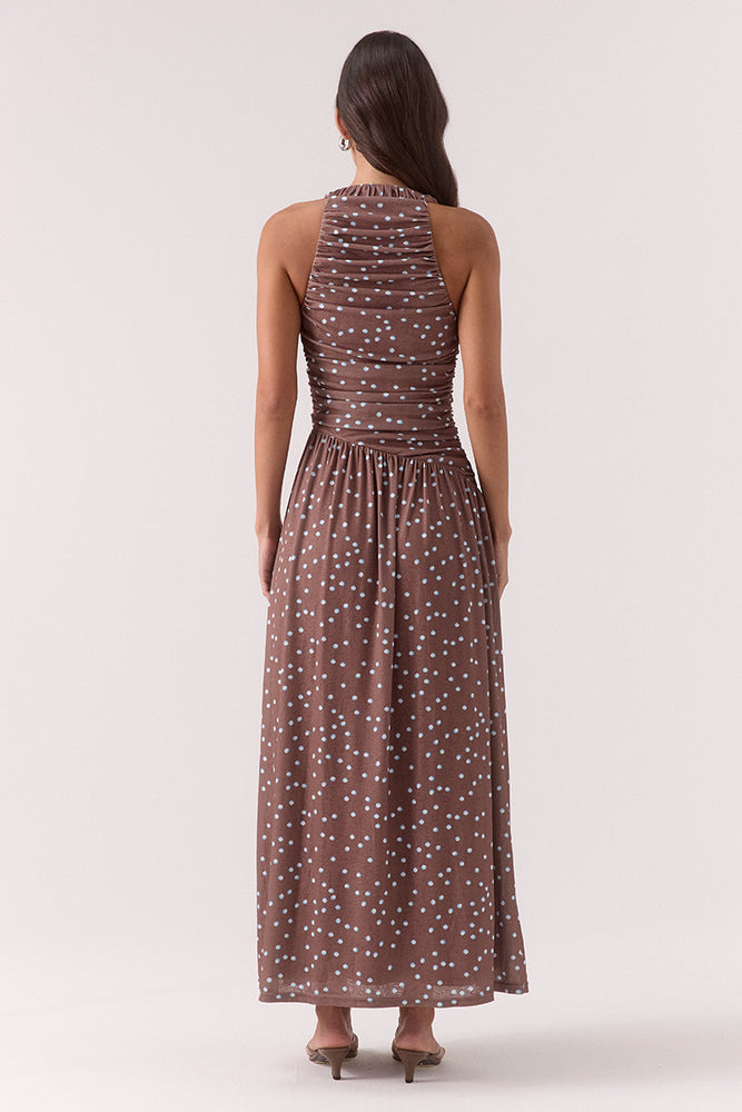 
                      
                        DELILAH MAXI DRESS - MOCHA POLKA DOT
                      
                    