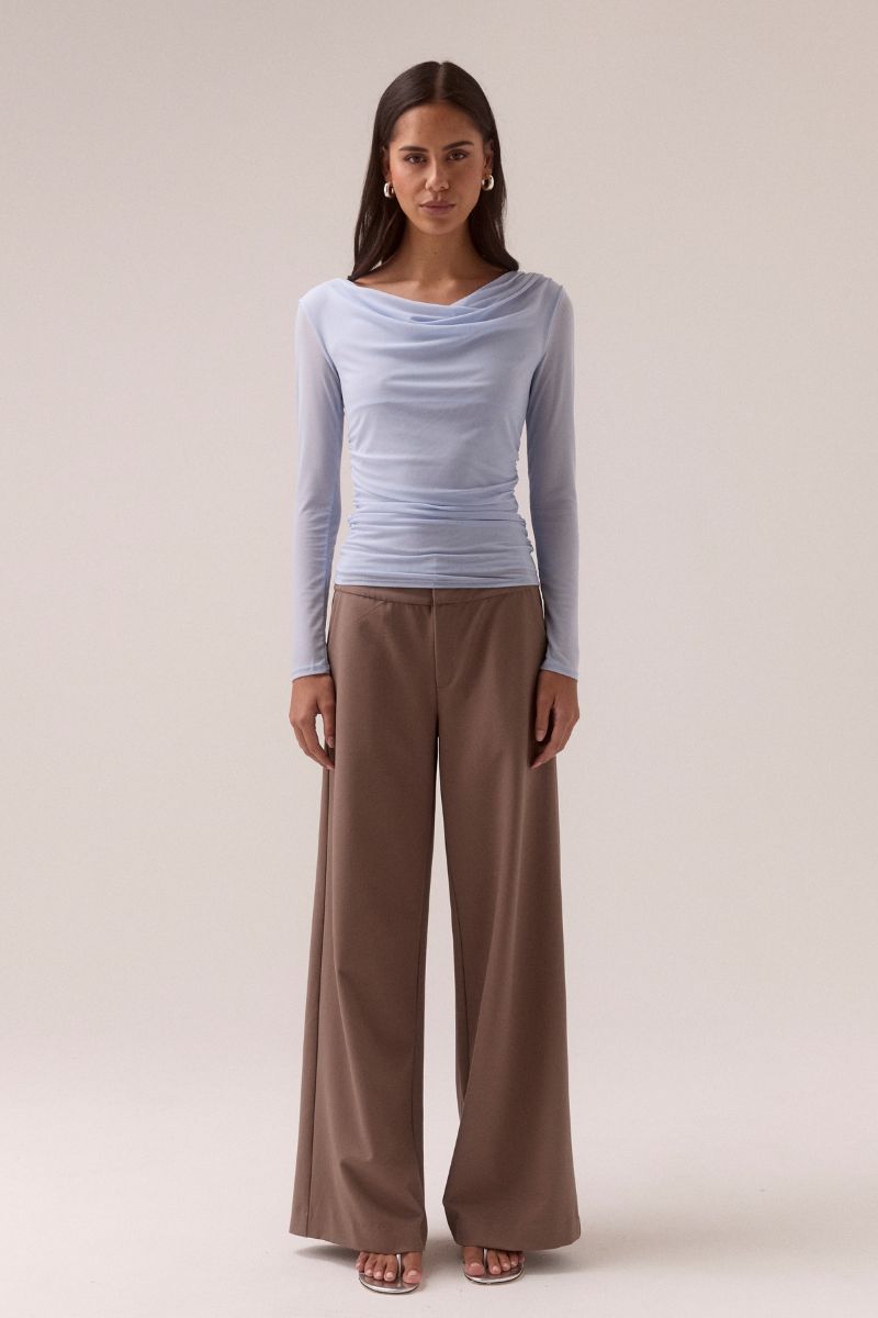 MYRIAD COWL LONG SLEEVE - COOL BLUE