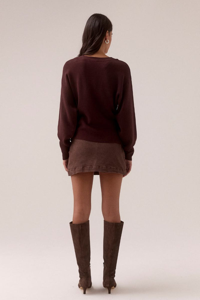 
                      
                        SENTIMENT KNIT CARDI - PLUM
                      
                    