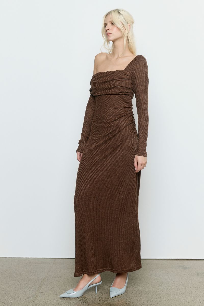 ALIGN ONE SHOULDER DRESS - ESPRESSO