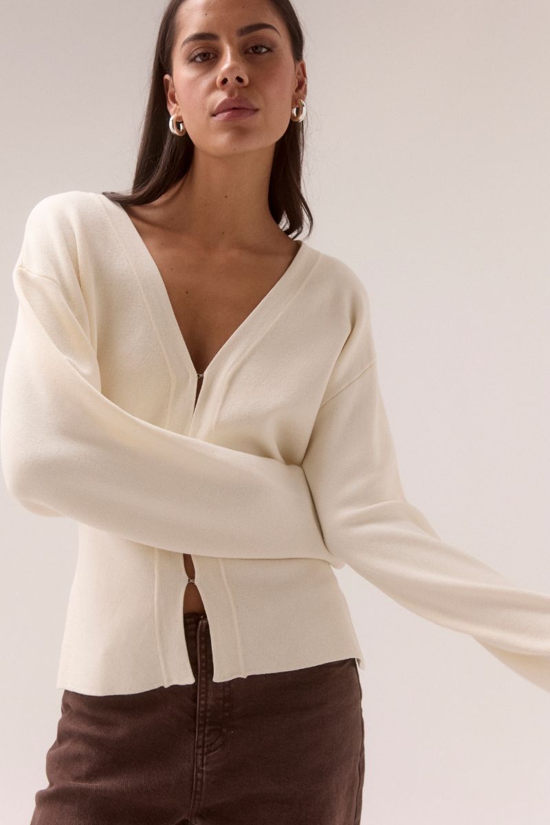 SENTIMENT KNIT CARDI - CHALK