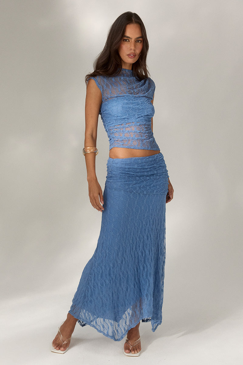 LOWRI TOP - SLATE BLUE