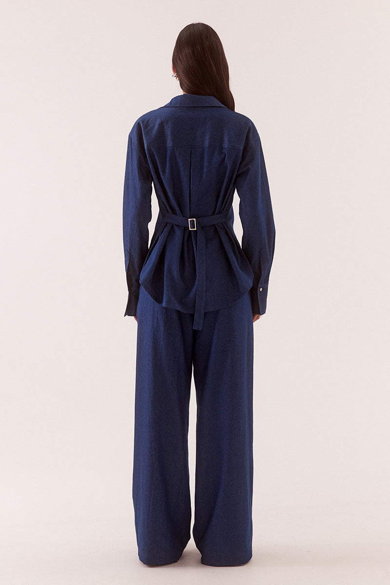 QUINN SHIRT - MID-WASH BLUE