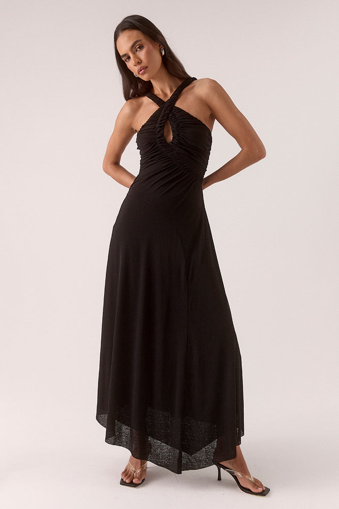 ALORA MIDI DRESS - BLACK