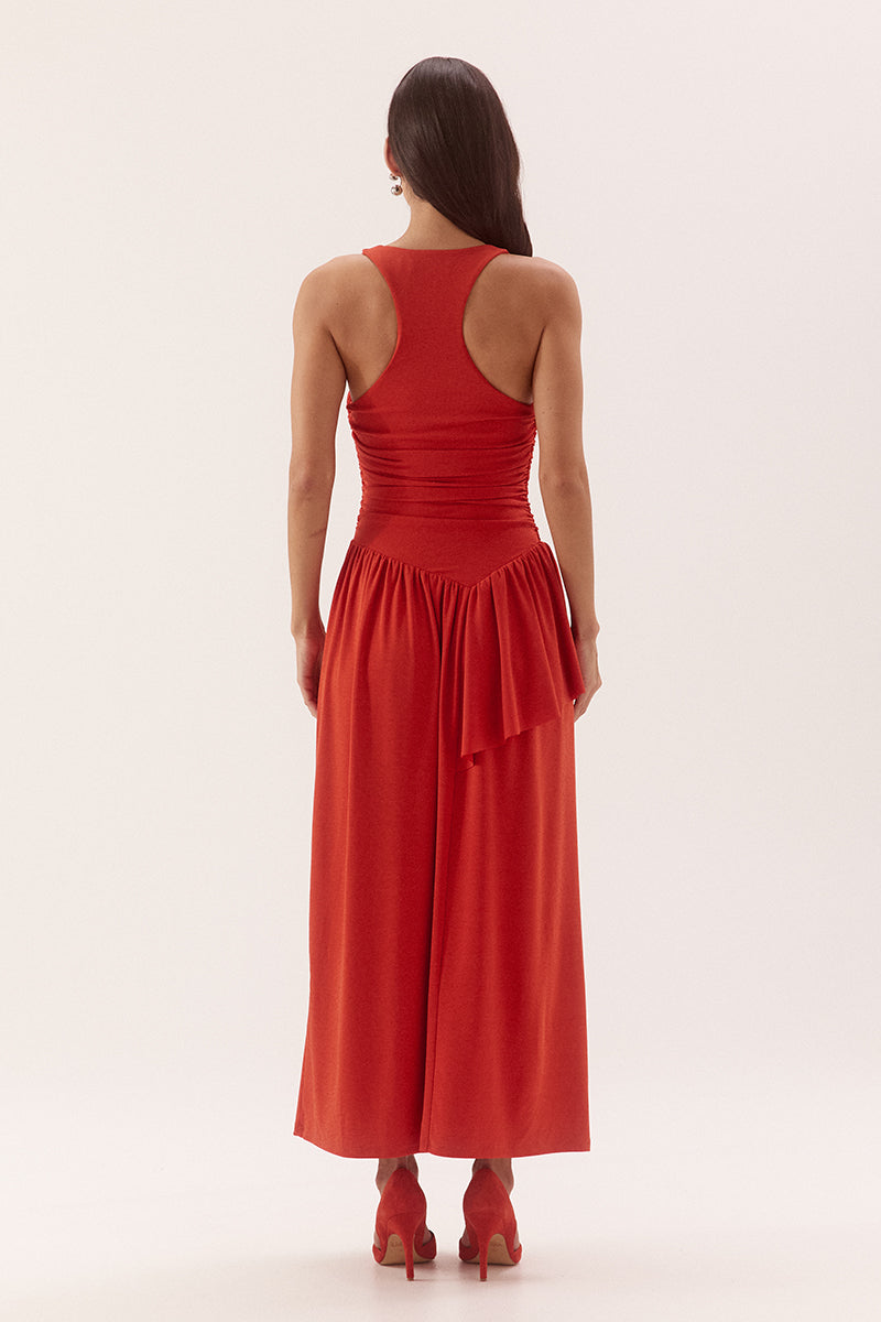 TULLI DRESS - VERMILION