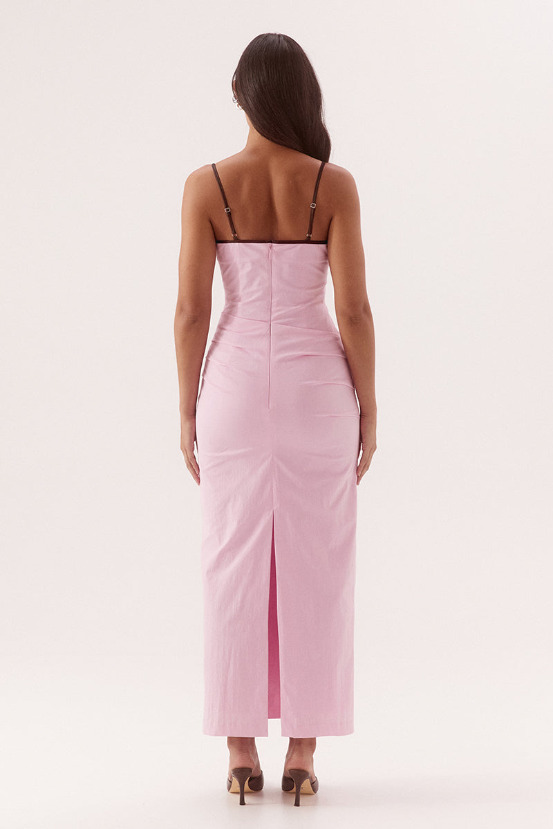BRITTA DRESS - PEONY/CHOC