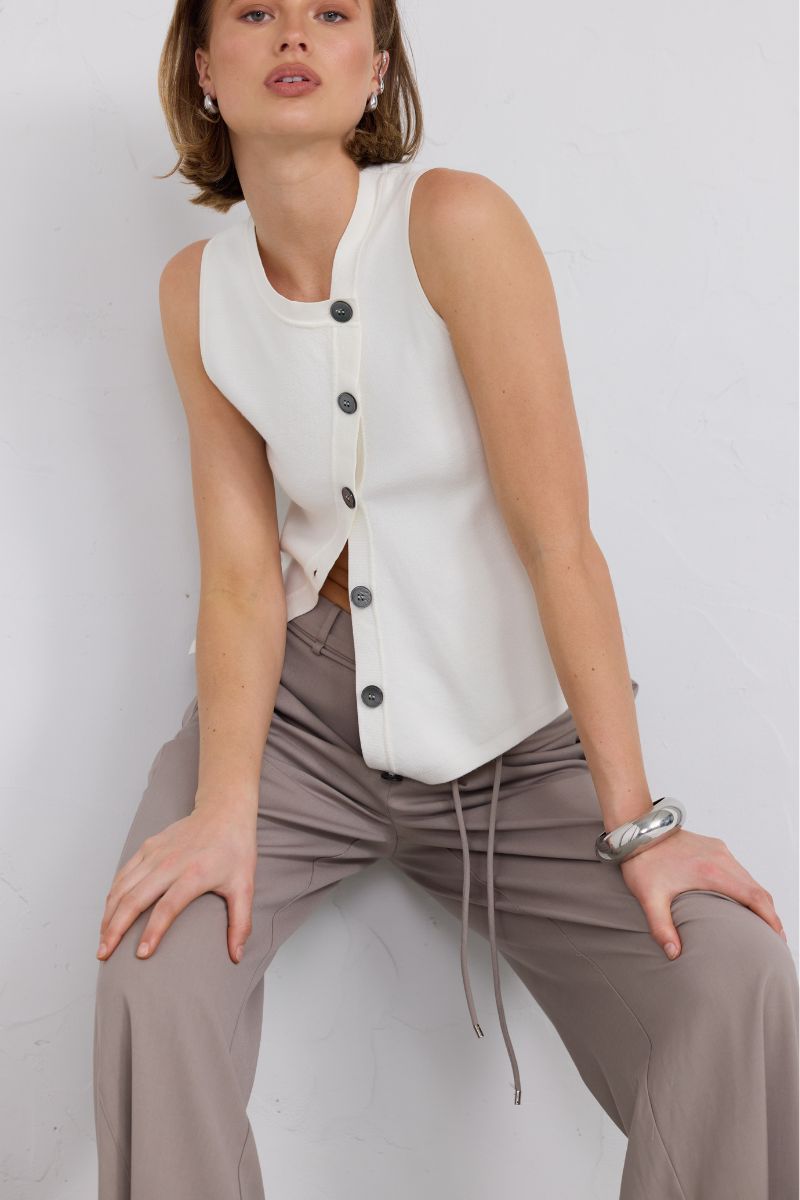 ASTRID KNIT TOP - ALMOND