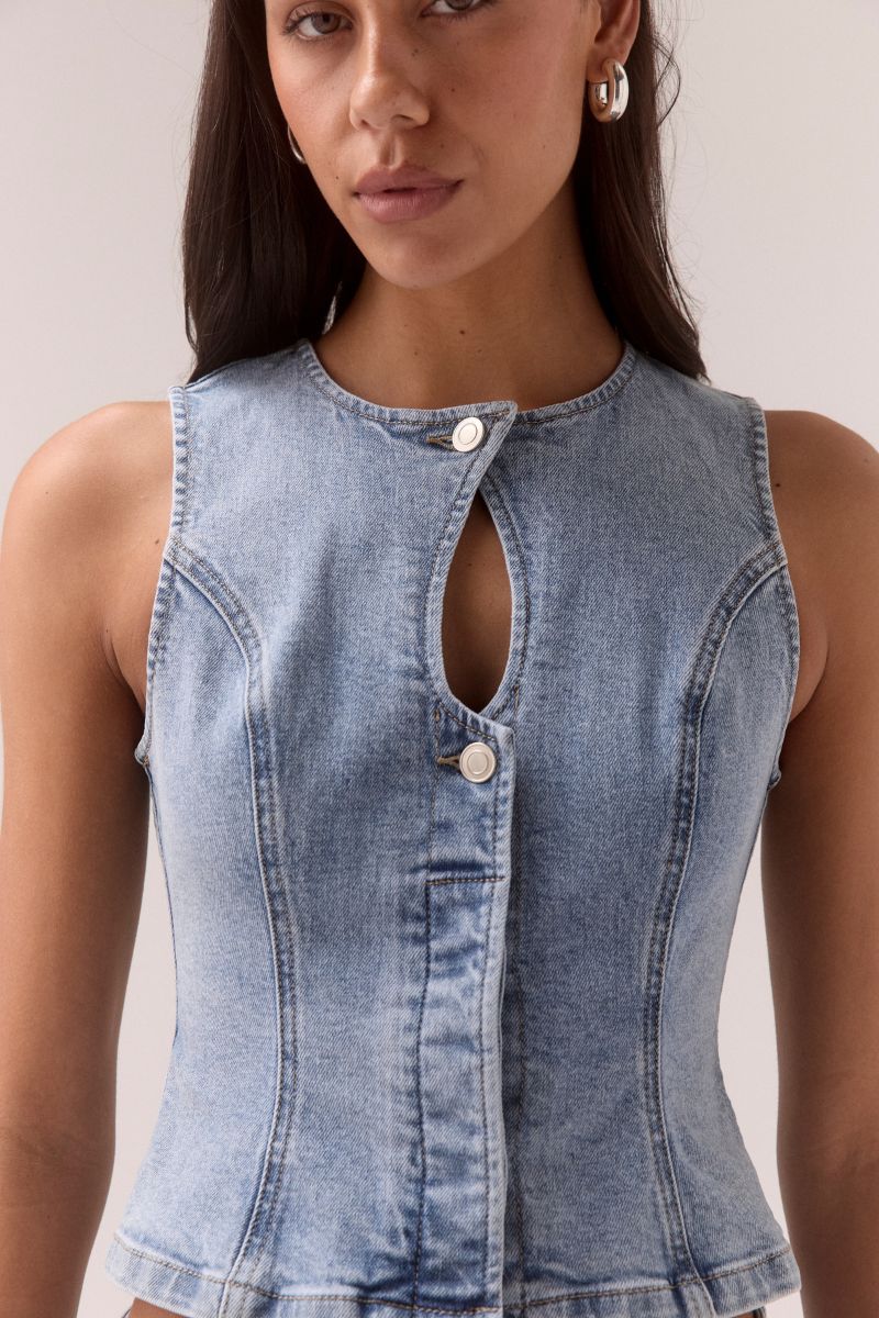 ETCH DENIM BODICE - HERITAGE BLUE