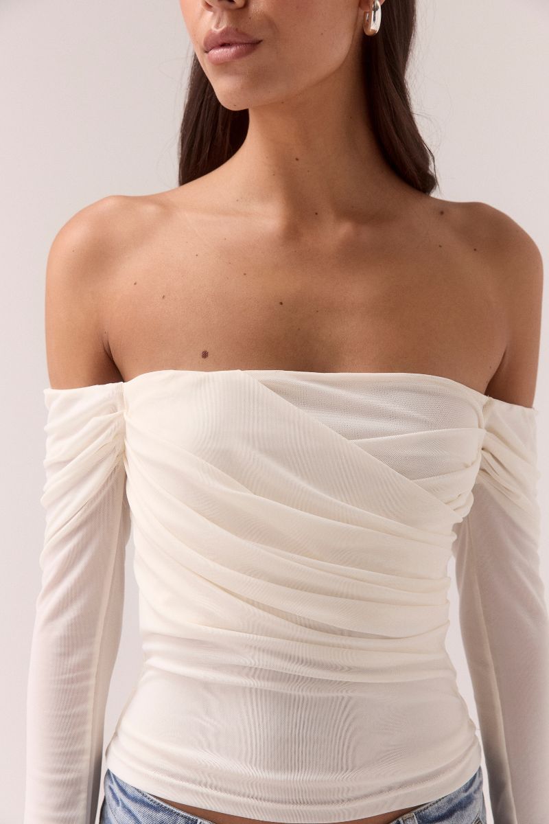 MYRIAD OFF SHOULDER TOP - COCONUT