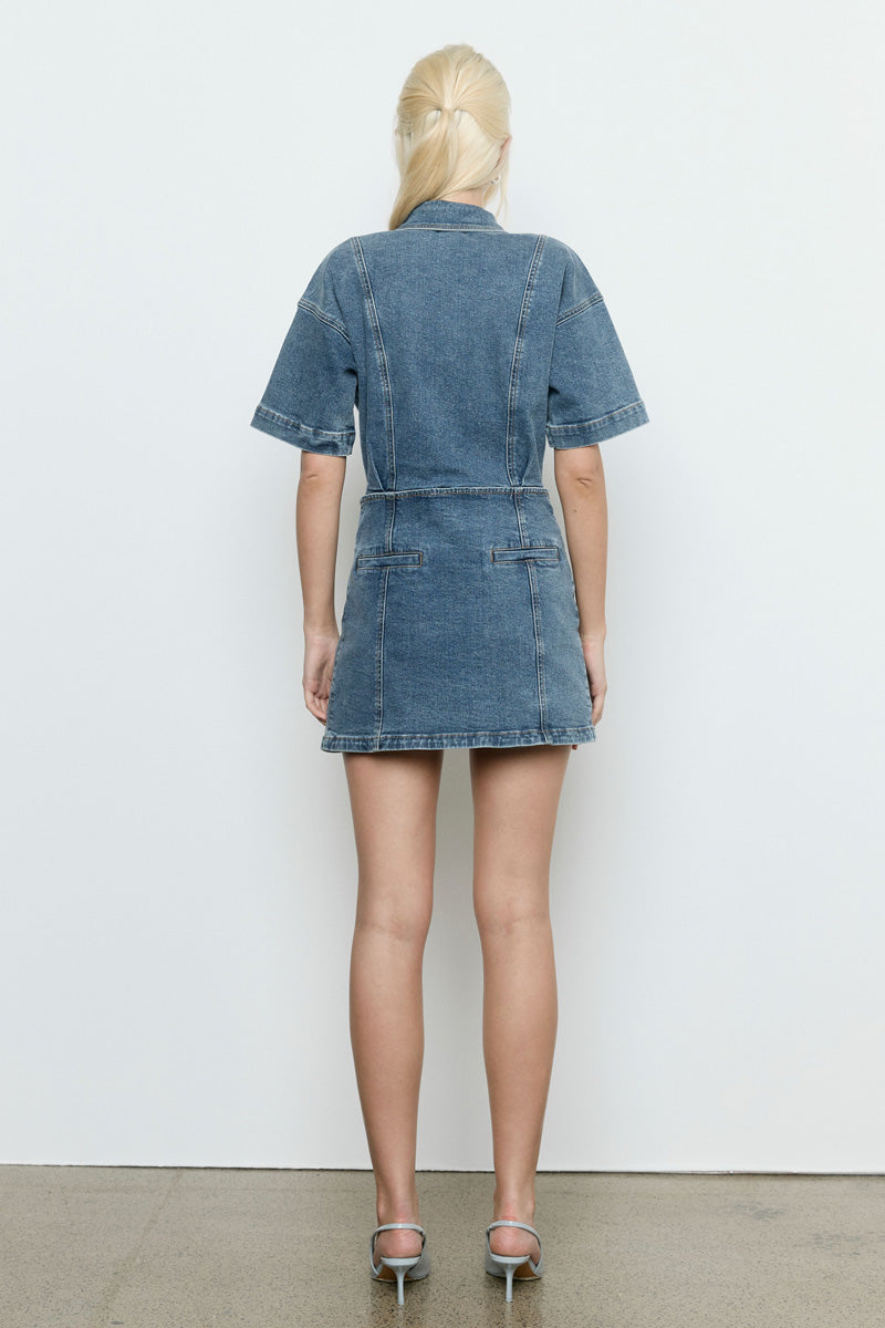 DAWN DENIM DRESS - VINTAGE BLUE