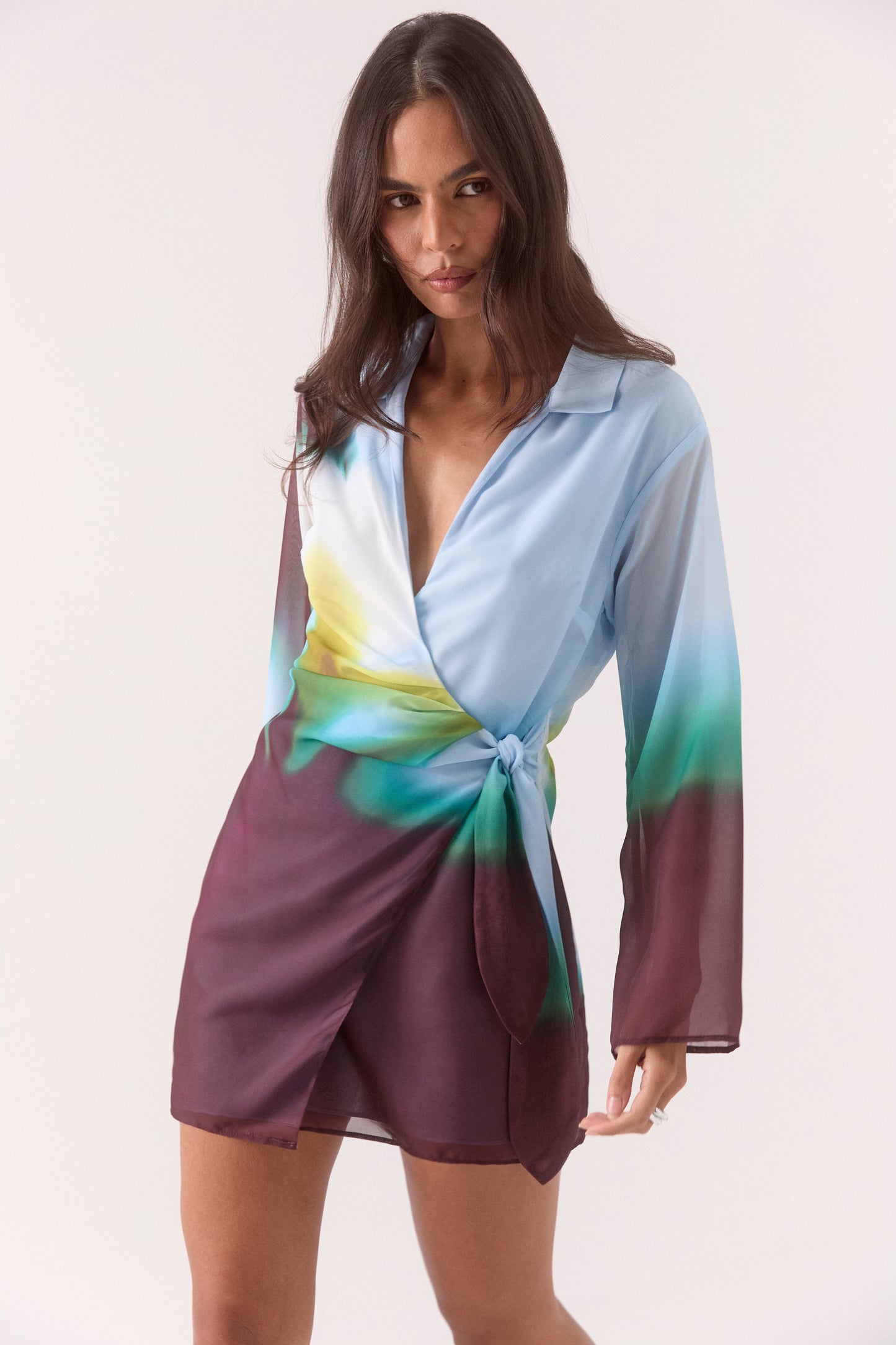 ZINNIA SHIRT DRESS - AZURE
