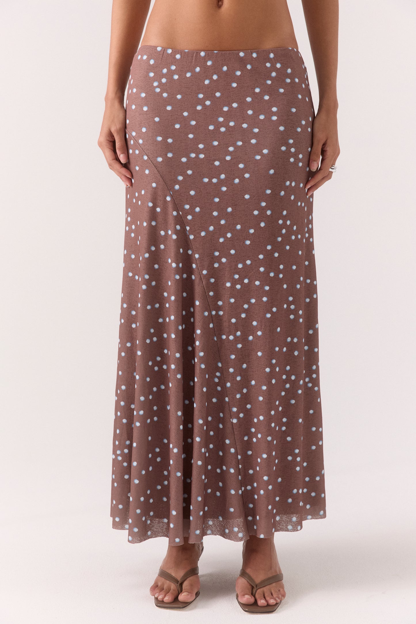 DELILAH SKIRT - MOCHA POLKA DOT