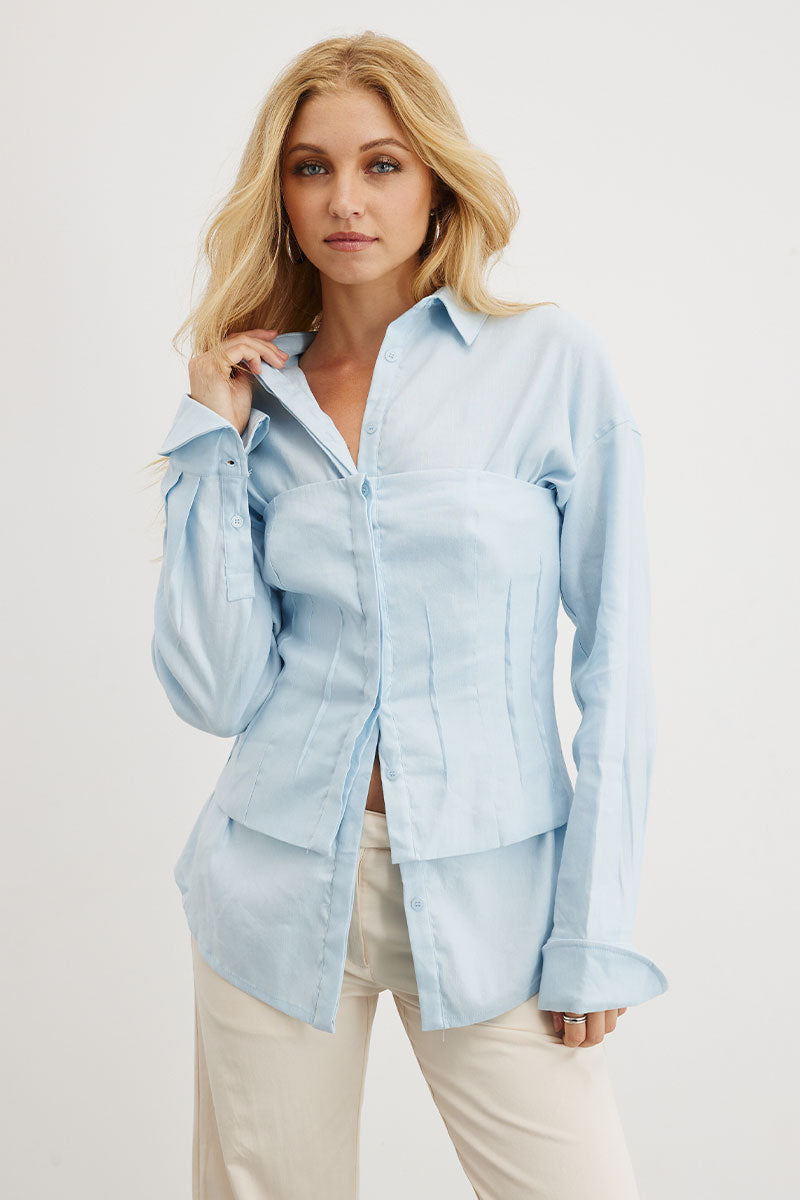 
                  
                    Sovere women's Clothing Sydney Alter Combo Bodice Shirt Blue
                  
                