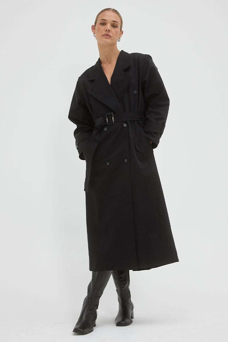 Sovere women's Clothing Sydney Agency Trench Coat Black