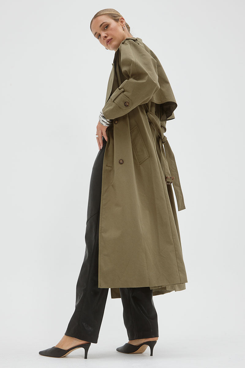 Sovere women's Clothing Sydney Agency Trench Coat Olive