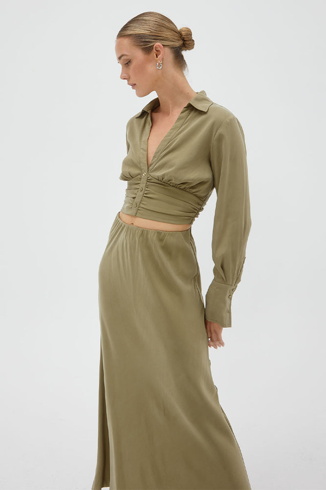 
                  
                    Sovere Studio women's Clothing Sydney atone shirt olive green
                  
                
