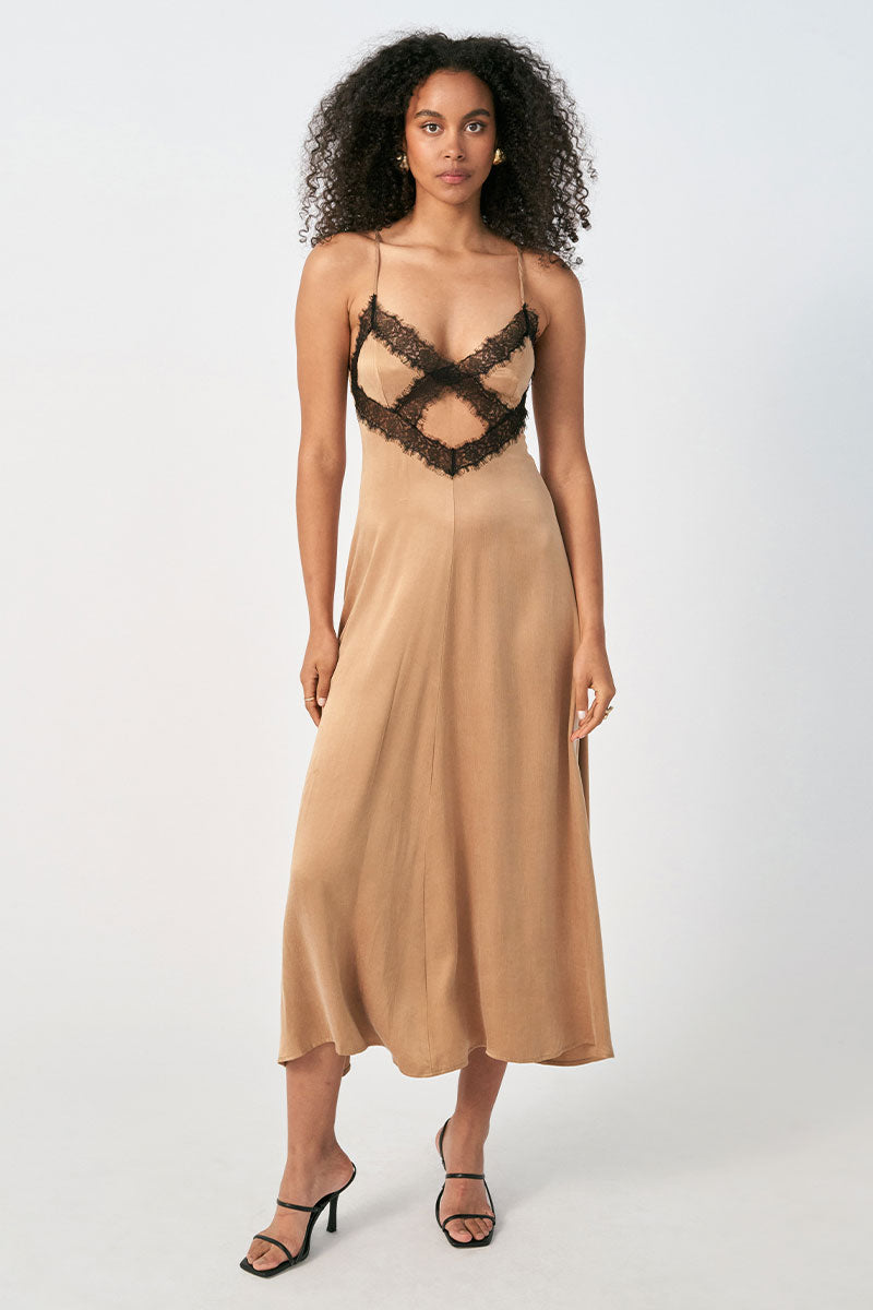 
                  
                    Sovere women's Clothing Sydney Gemini Midi Dress Gold
                  
                