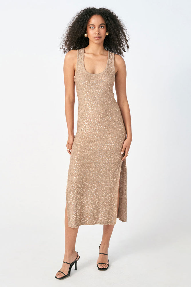 
                  
                    Sovere women's Clothing Sydney Gleam Midi Dress Gold
                  
                