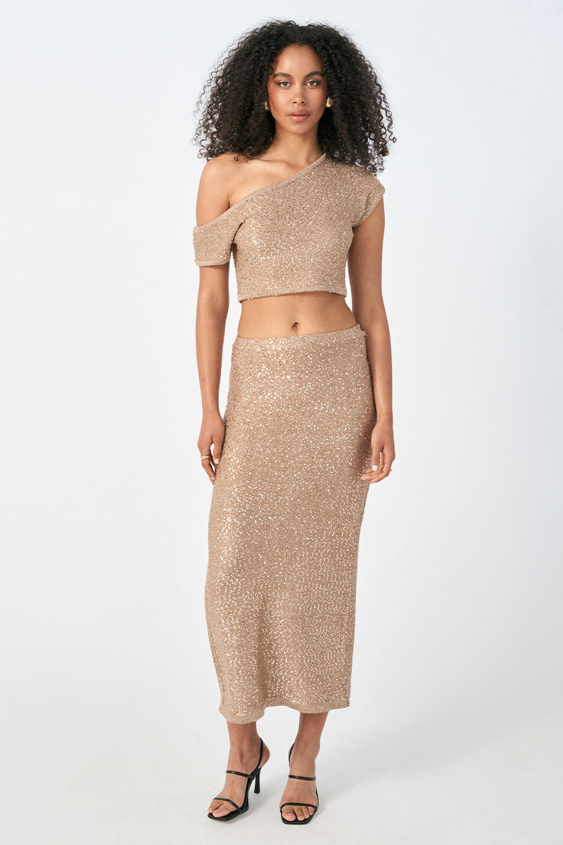 Sovere women's Clothing Sydney Gleam Skirt Gold