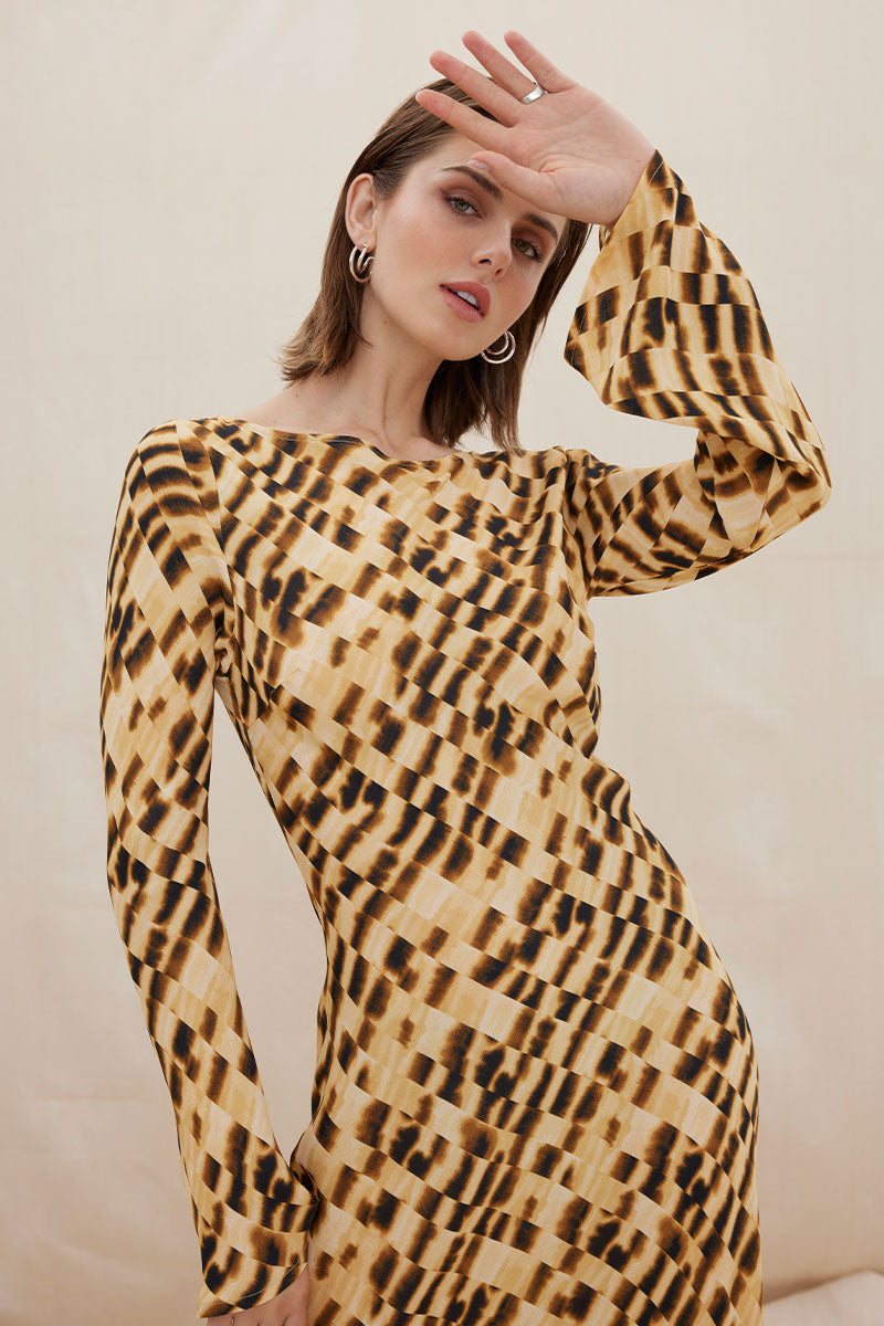 Sovere women's Clothing Sydney Imbued Sheer Maxi Dress Golden