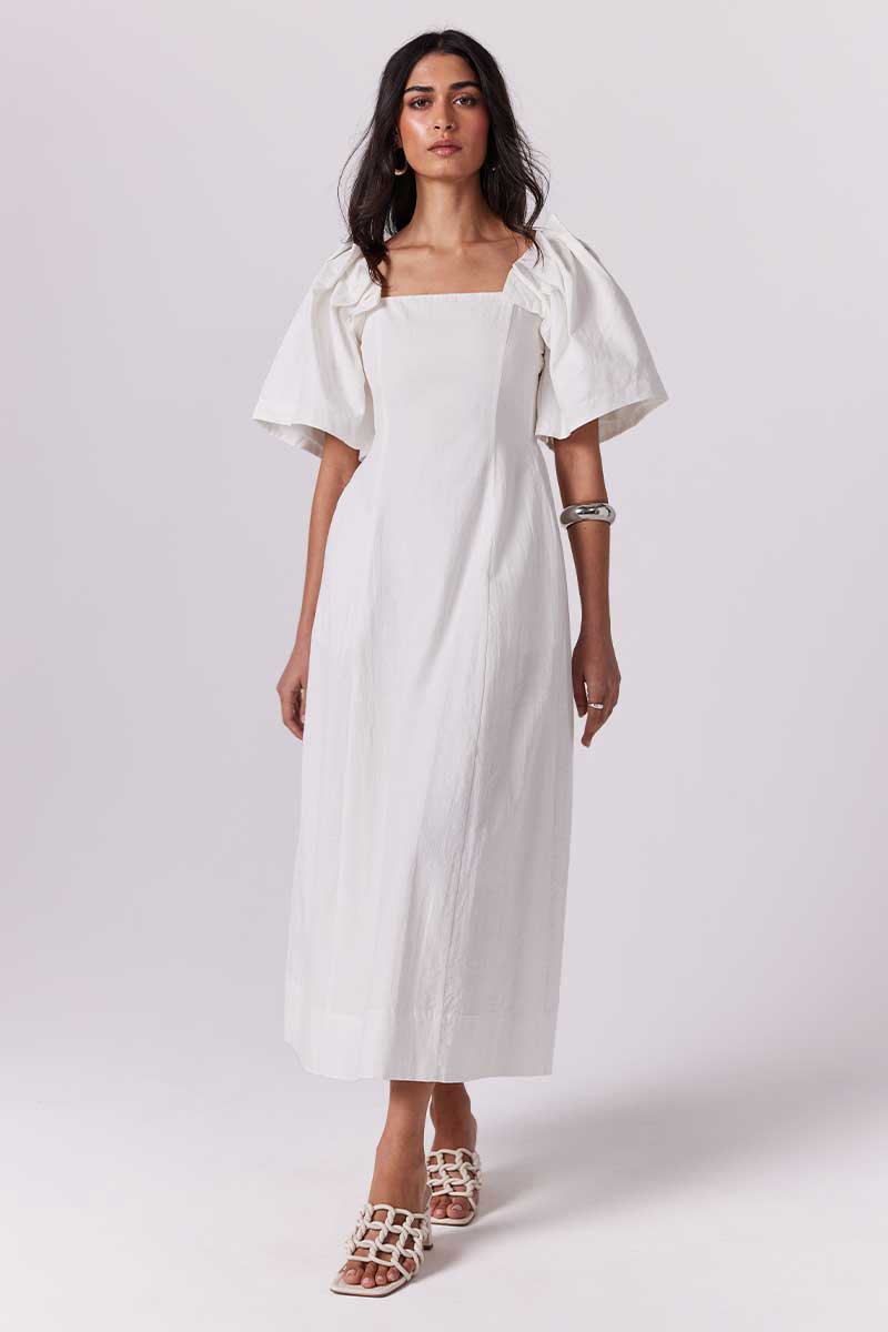 Sovere women's Clothing Sydney Origami Midi Dress White
