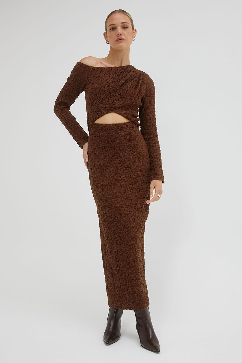 Sovere women's Clothing Sydney overcast knit dress brown