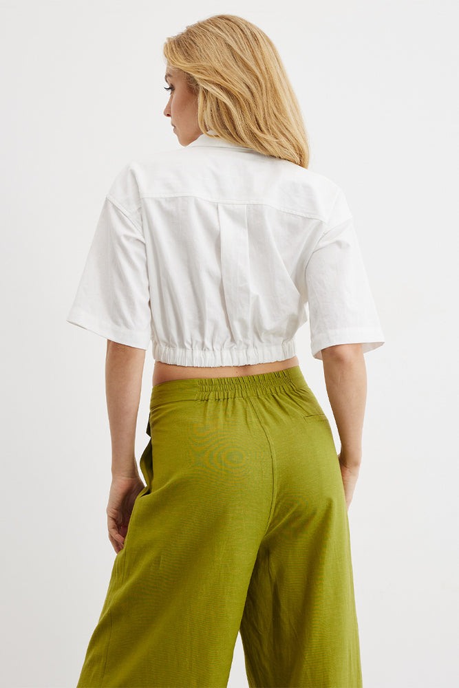 
                  
                    Sovere women's Clothing Sydney Shift Crop Shirt White
                  
                