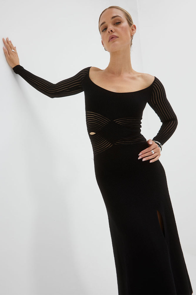 
                  
                    Sovere Studio women's Clothing Sydney tilt knit dress black
                  
                
