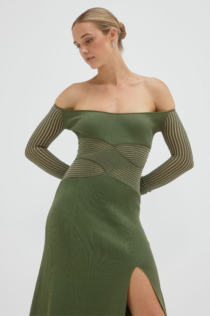 
                  
                    Sovere Studio women's Clothing Sydney tilt knit dress olive green
                  
                