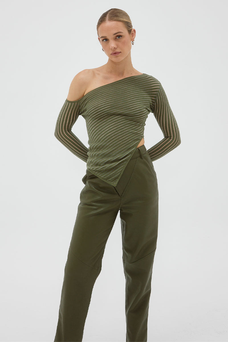 
                  
                    Sovere Studio women's Clothing Sydney tilt knit top olive green
                  
                