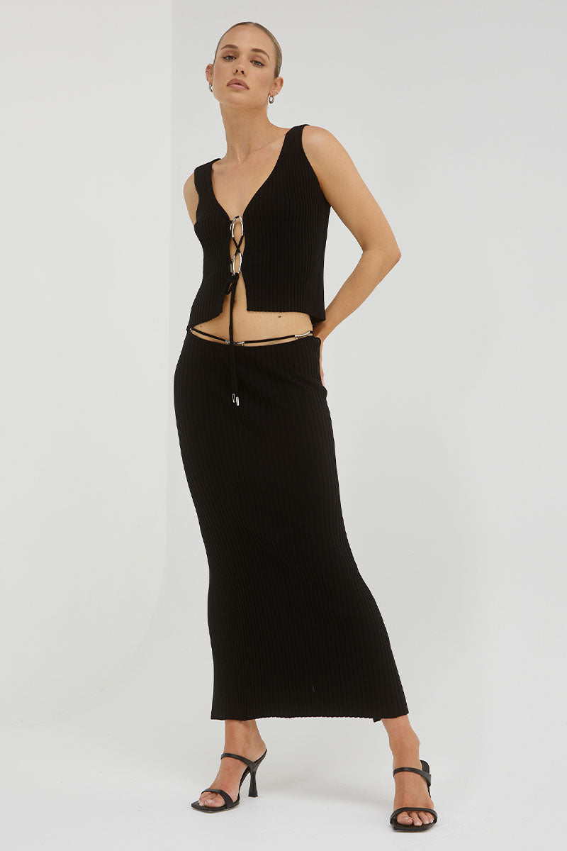 Sovere women's Clothing Sydney Trace knit skirt black