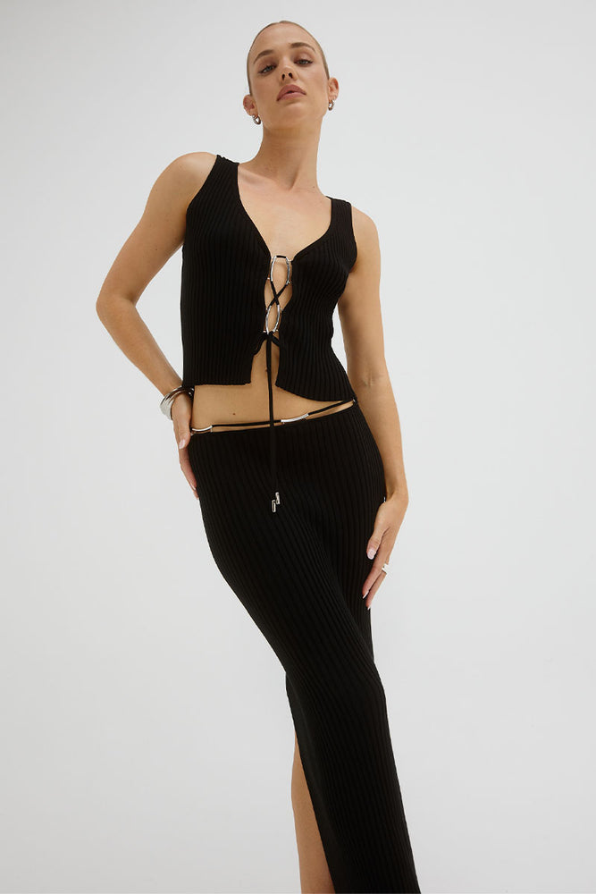 Sovere women's Clothing Sydney Trace knit skirt  black