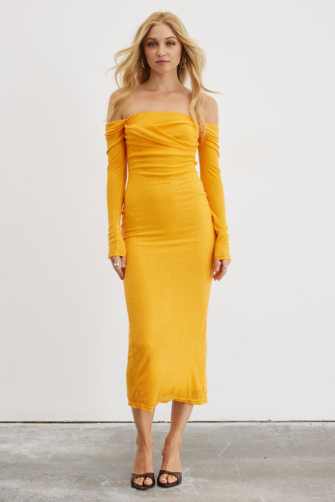 Sovere women's Clothing Sydney Vela knit twist dress Orange
