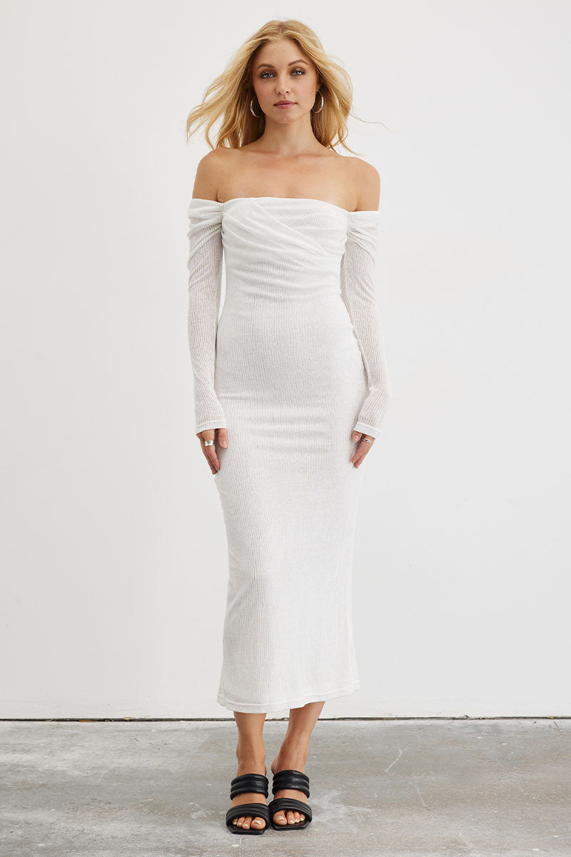 Sovere women's Clothing Sydney Vela knit twist dress White