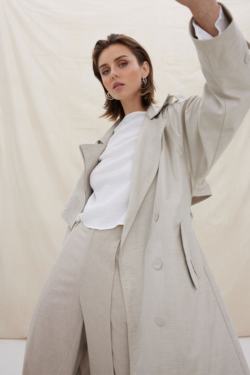 TAILORED TRENCH - CAFFE LATTE