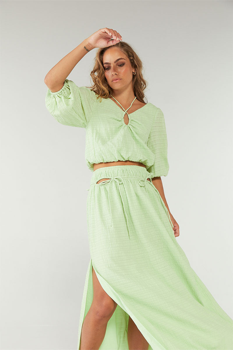 
                  
                    LUCID CROP BLOUSE - LIME
                  
                