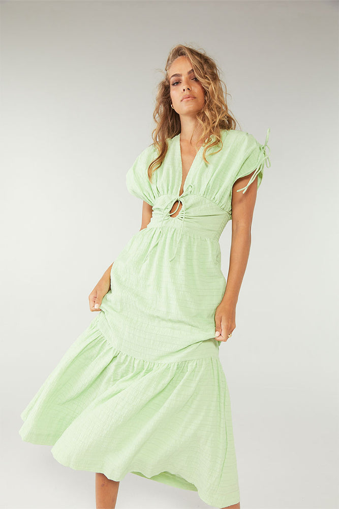 Sovere studio lucid midi dress lime 