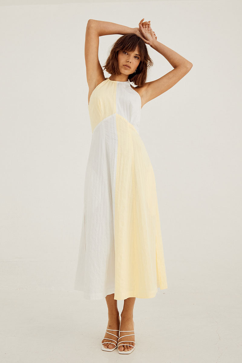 
                  
                    Sovere Studio women's Clothing Sydney Destine Midi Dress Yellow and White
                  
                
