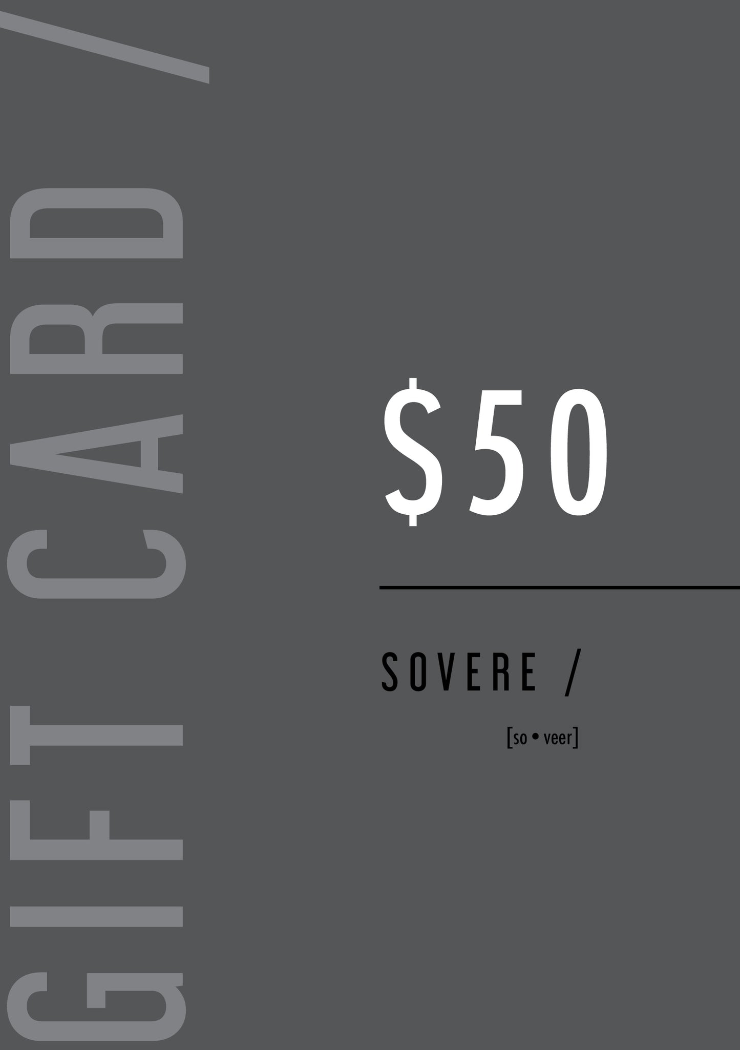
                  
                    SOVERE / GIFT CARD
                  
                