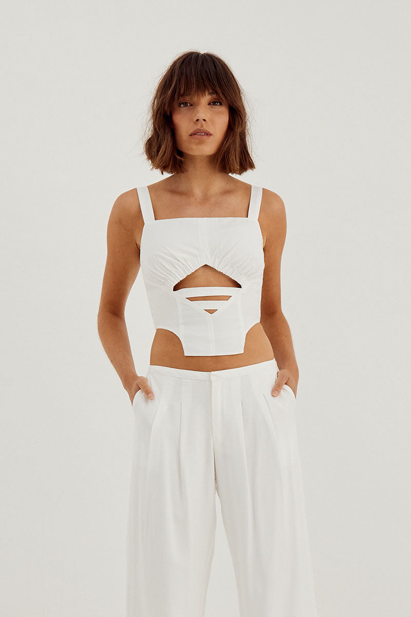 Sovere Studio women's Clothing Sydney Horizon Corset Bustier White