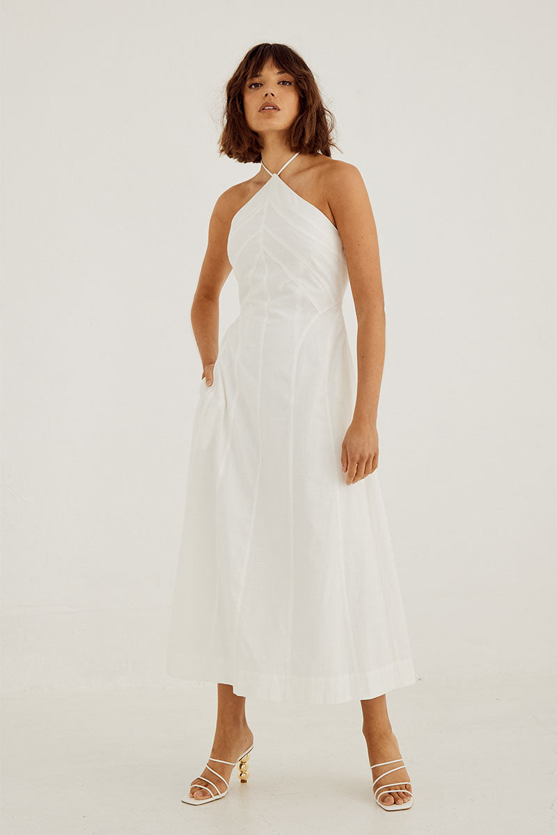 
                  
                     Sovere Studio women's Clothing Sydney Outline Midi Dress White
                  
                