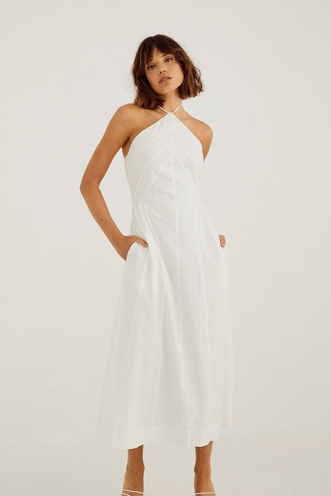 
                  
                     Sovere Studio women's Clothing Sydney Outline Midi Dress White
                  
                
