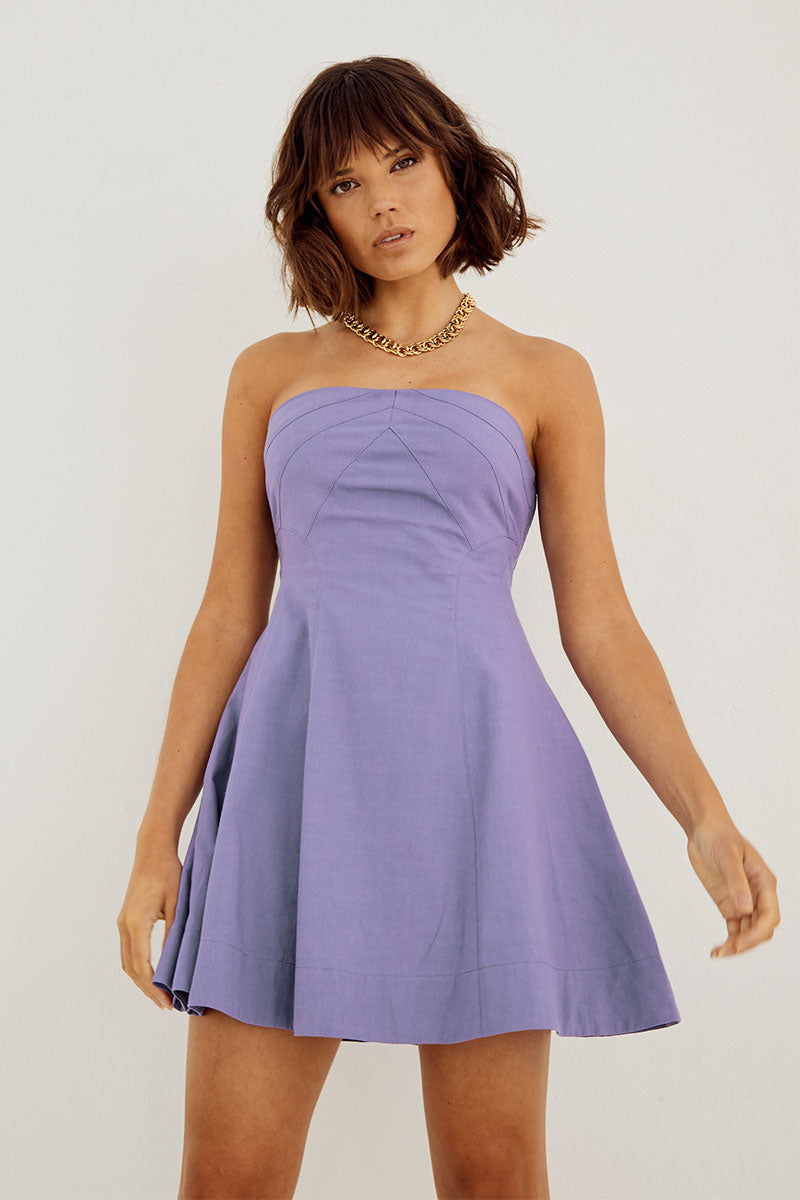 Sovere Studio Womens Clothing Sydney Outline Purple Mini Dress