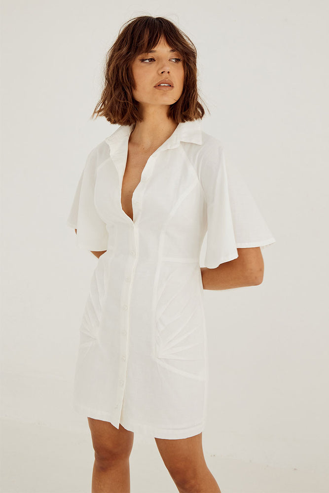 
                  
                    OUTLINE SHIRT DRESS - WHITE
                  
                