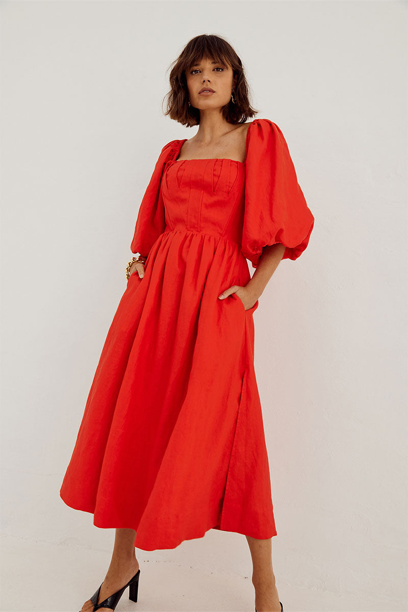 Sovere Studio women's Clothing Sydney Relish Midi Dress Red