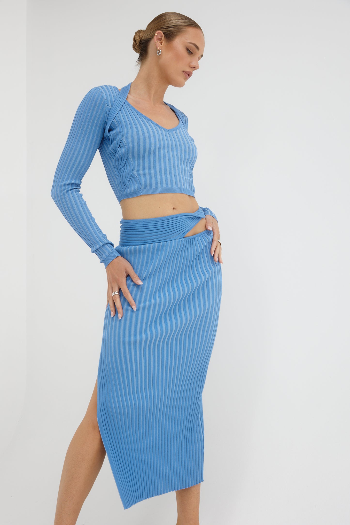 Sovere Studio women's Clothing Sydney Intwine knit Skirt Blue