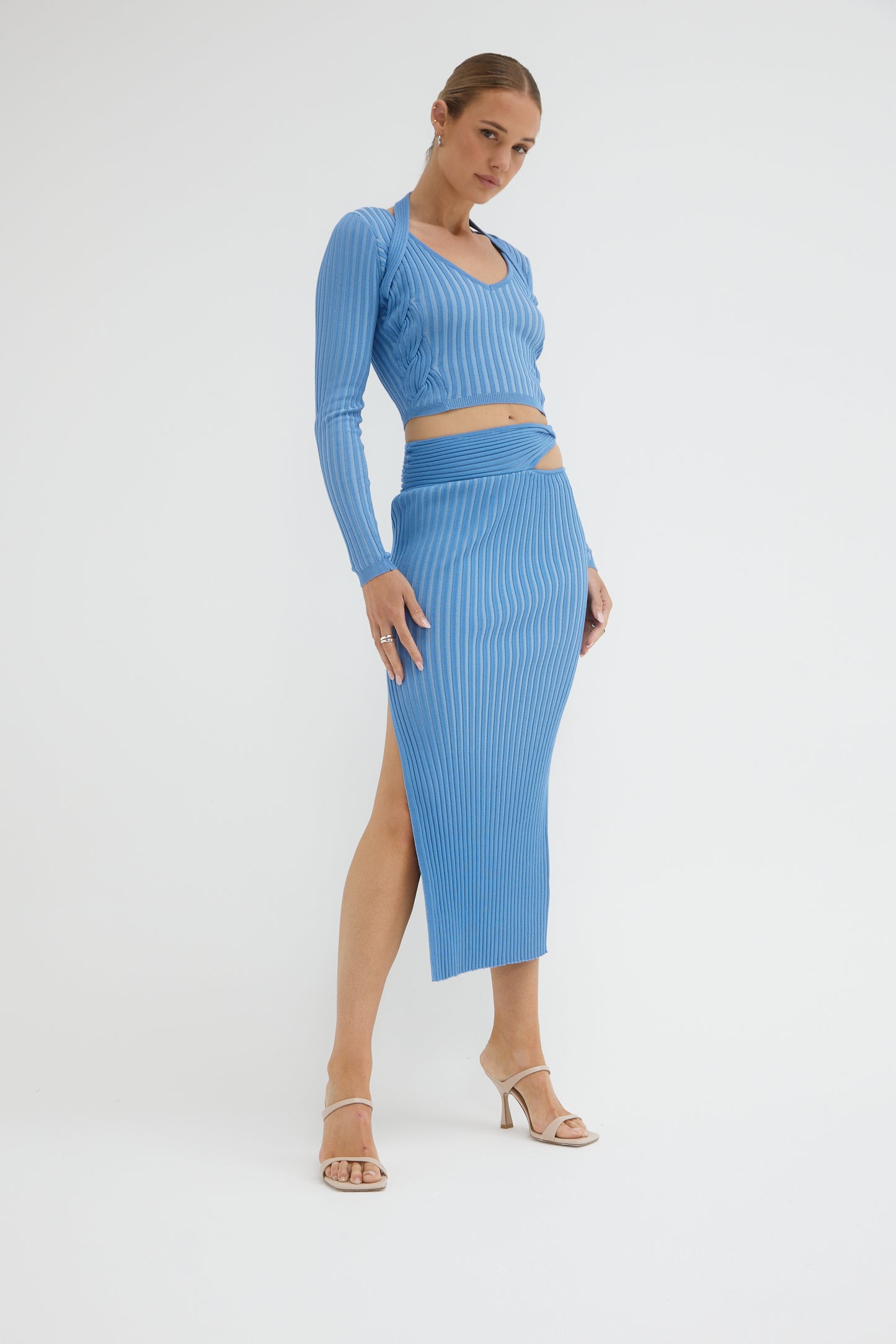 Sovere Studio women's Clothing Sydney Intwine knit Skirt Blue