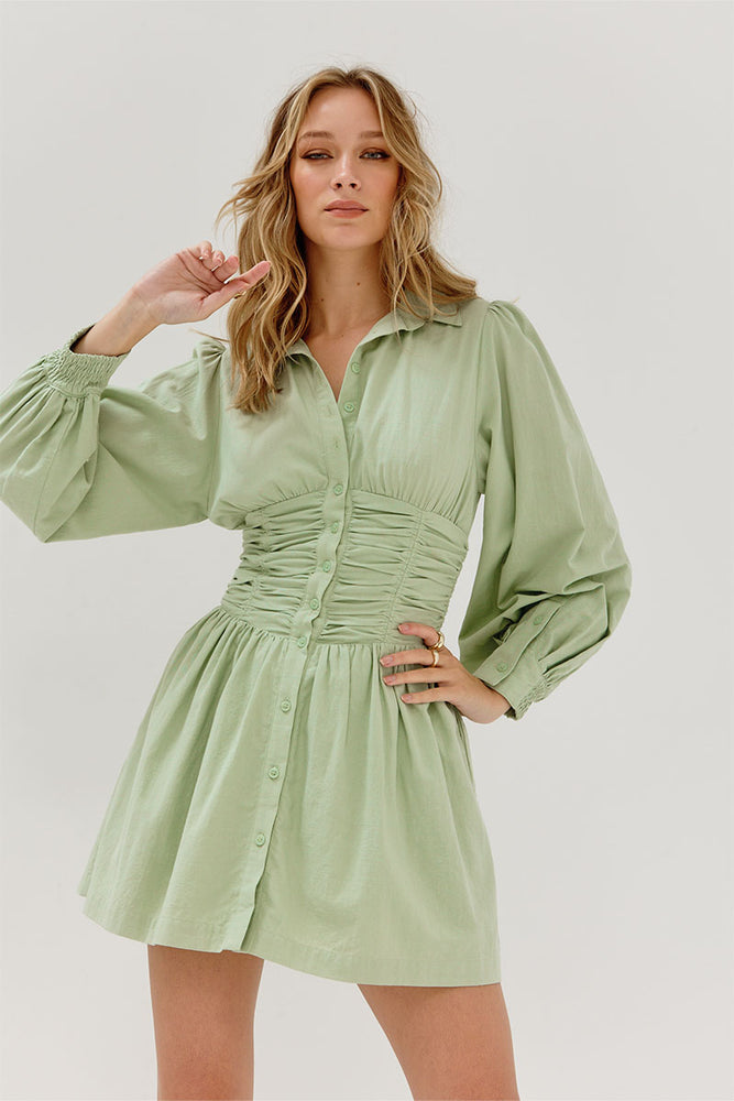 Sovere Studio women's Clothing Sydney Green Mini Dress