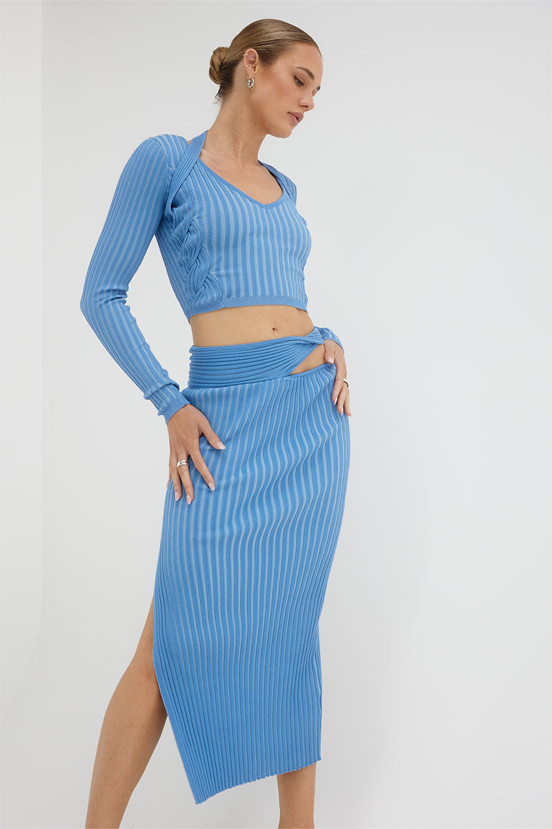Sovere Studio women's Clothing Sydney Intwine knit Top Blue